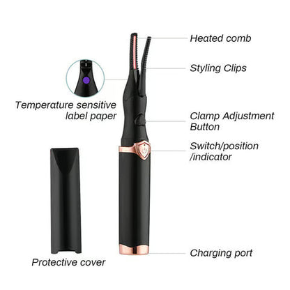 🎁1+1 ingyenes🔥 3 hőmérsékleti fokozatú USB-tölthető szempillaformázó💫 Elektromos fűthető szempillagöndörítő – 8 másodpercben felfelé ívelt, tartós hatás!