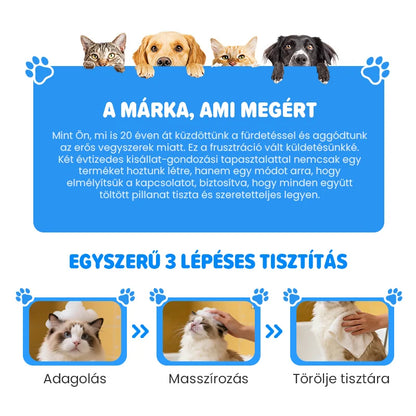 🐕🧴 Habzó sampon kisállatoknak – 3 lépéses tisztítás, pH-egyensúlyozott, természetes hipoallergén összetevőkkel! 🐱✨