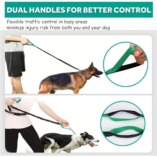 🐕⚡ DOGZIP kéz nélküli futópóráz – Rugalmas rész 193 cm-ig, elnyeli a rántásokat, védi a csuklódat és a derekadat! 🏃‍♂️🛡️