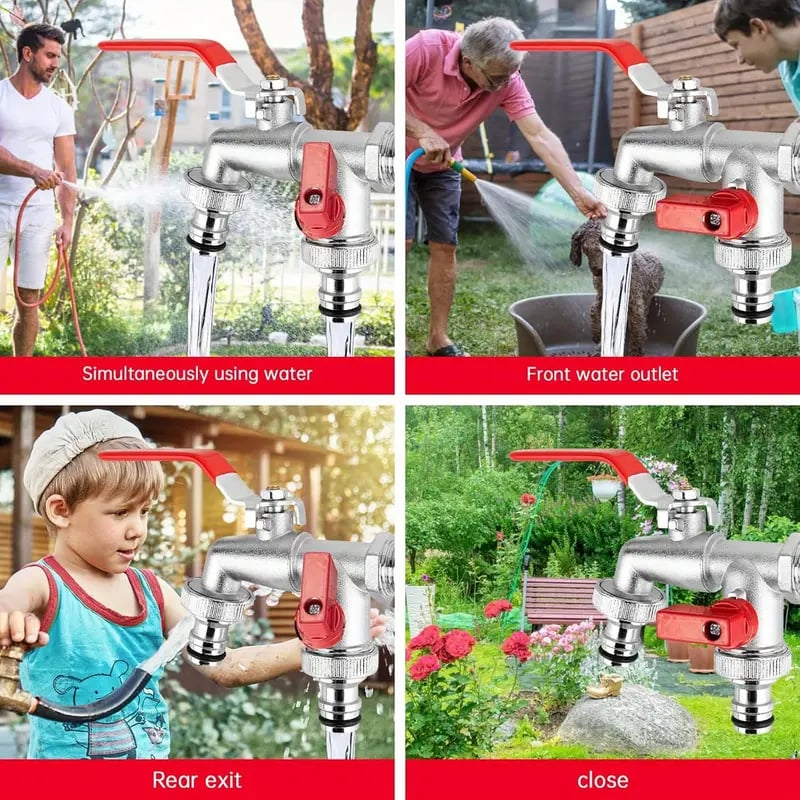 🔥1+1 ingyenes💧 Két kimenetes kerticsap: dupla vízellátás egy csappal!🌱 Független vezérlésű csapdugó: spórolj időt és vizet!
