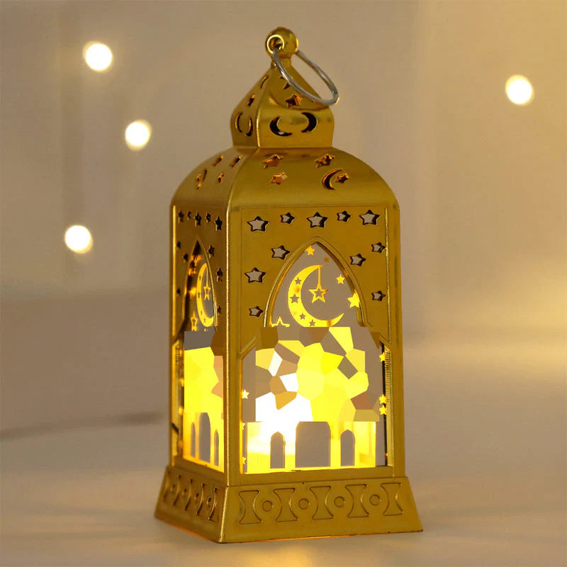 【🔥1 + 1 ingyenes】LED ramadáni lámpás dekorációk🕌 Arab stílusú LED dekorációs lámpa – Hold és csillag minták, meleg LED fény!