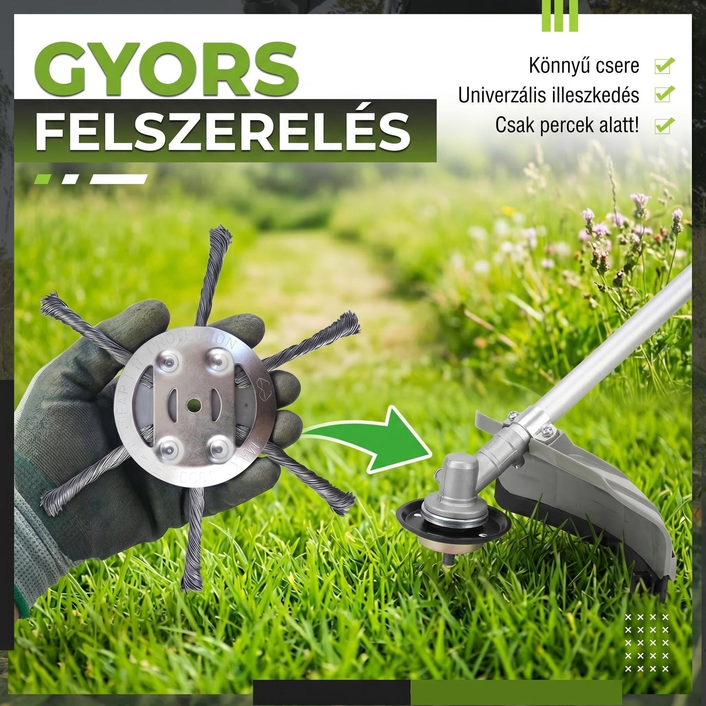🔥🎁1+1 ingyenes🌿⚡6-fejes sodrott acél drót fűnyíró fej⚙️ A kert csodafegyvere minden terepen!