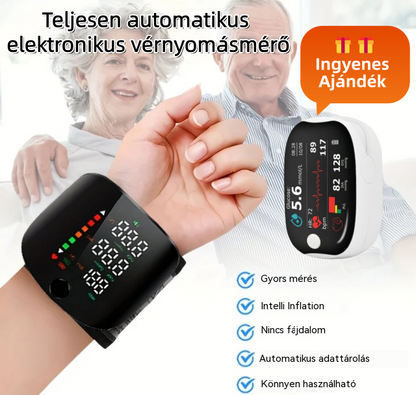 🔥🎁Ingyenes ajándék-Vércukorszint-Ellenőrző🩺❤️ Csukló vévnyomásmérő: Pontos, egyszerű, nem kell levetkőzni!