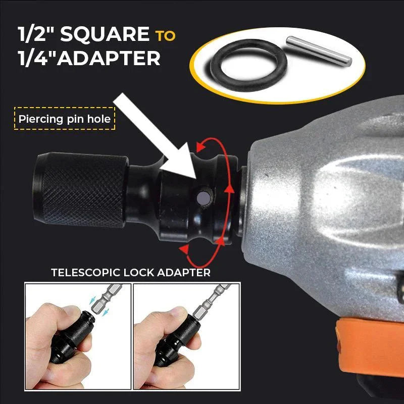 🎁1+1 INGYEN (2 db)🧰⚙️ Gyorskioldós befogóadapter🔧 1/2→1/4 hüvelykes szerszámátalakító adapter！