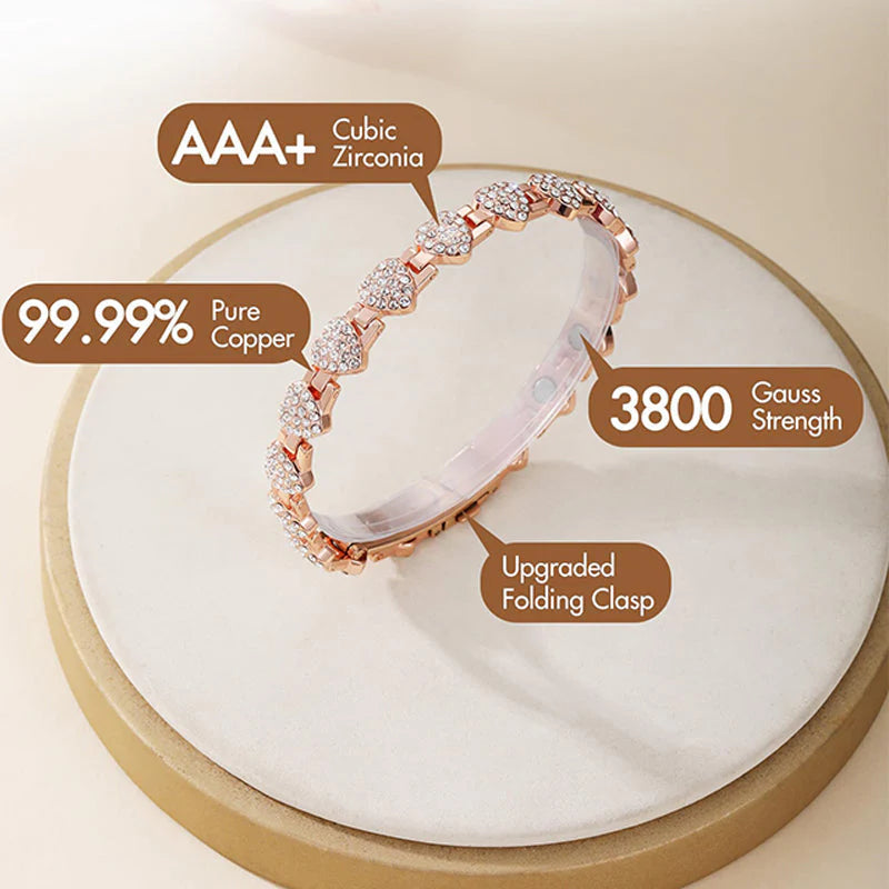 🎁1 vásárol 1 ingyen kap📿Gyönyörű karkötő 💎 Szív alakú réz karkötő – Elegancia és mágneses terápia egyben!