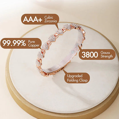 🎁1 vásárol 1 ingyen kap📿Gyönyörű karkötő 💎 Szív alakú réz karkötő – Elegancia és mágneses terápia egyben!