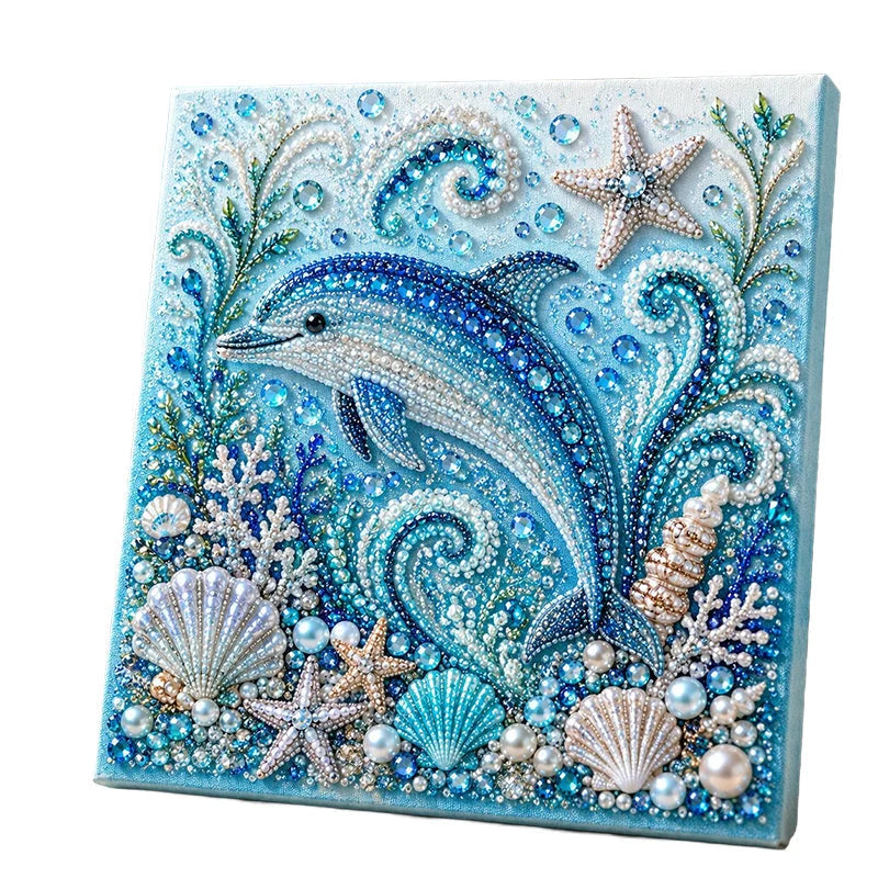🐚✨ Tengeri élőlények DIY gyöngyfestő készlet – Ragyogó műgyöngyökkel, 8 mintában! 🎨💎