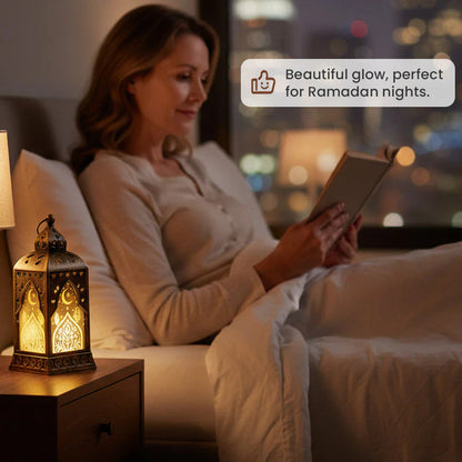 【🔥1 + 1 ingyenes】LED ramadáni lámpás dekorációk🕌 Arab stílusú LED dekorációs lámpa – Hold és csillag minták, meleg LED fény!