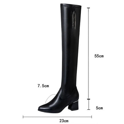 😘30% árcsökkentés👢 5cm Térd Fölé Csizmák: Meleg, Elegáns; Kényelmes!