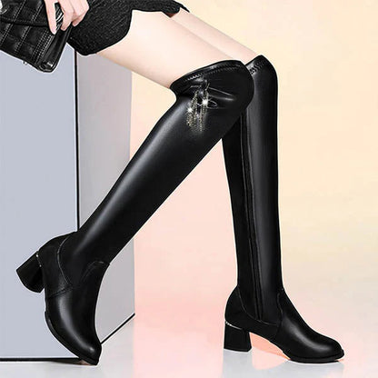 😘30% árcsökkentés👢 5cm Térd Fölé Csizmák: Meleg, Elegáns; Kényelmes!