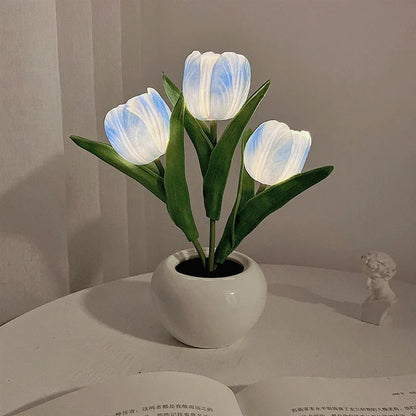 🎁Elemek mellékelve💡 Tulipán éjjeli lámpa – Romantikus világítás és otthoni dekoráció egyben!