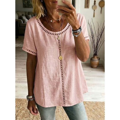 🌸👚 Bohém áttört felső – Légáteresztő, puha pamutkeverék, 6 színben! ✨💫