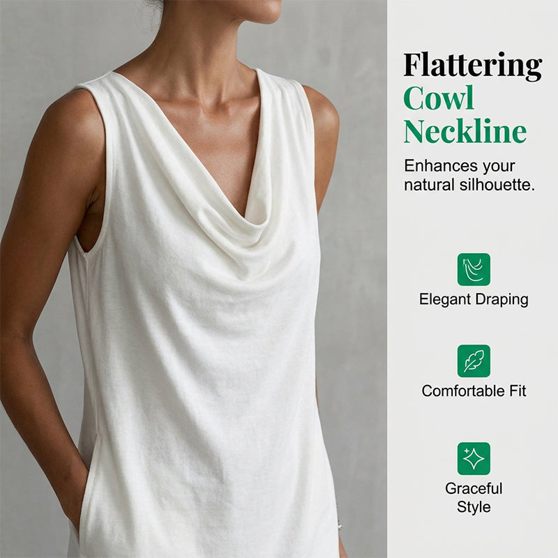 👗✨ Cowl-nyakú karcsú ruha – Elegáns, puha triacetát anyag, rejtett zsebekkel, 11 színben! 🌸💫