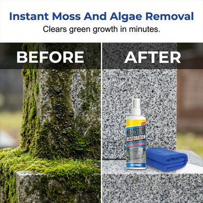 🔥1+1 ingyenes⚰️Kőfelület helyreállító permet🪨Sírkő tisztító és helyreállító spray – Moha, alga és makacs foltok eltávolítása kíméletesen!