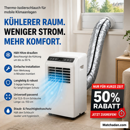 ❄️ Hőszigetelő csőburkolat mobil klímákhoz🛡️ 3 rétegű hőszigetelés🌡️ Kevesebb hő, gyorsabb hűtés💰Alacsonyabb villanyszámla！