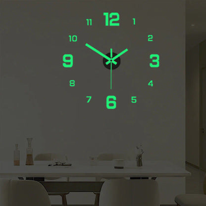 🕰️ 3D-s akril falióra🌙 Fényvisszatükröző funkció, sötétben is látható✨Öntapadó hátlap, nyomot nem hagyó rögzítés!