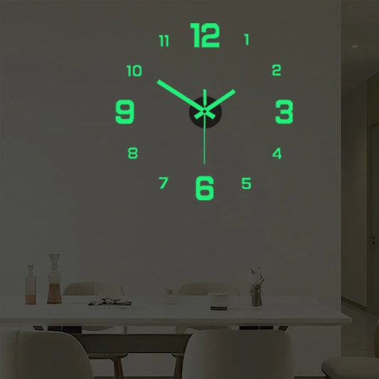 🕰️ 3D-s akril falióra🌙 Fényvisszatükröző funkció, sötétben is látható✨Öntapadó hátlap, nyomot nem hagyó rögzítés!