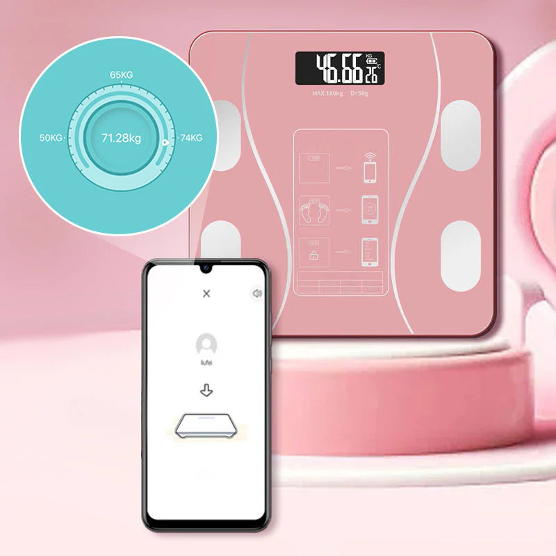 📱 Bluetooth elemző mérleg⚖️ Intelligens testösszetétel mérleg – 18 egészségügyi adat pontosan!