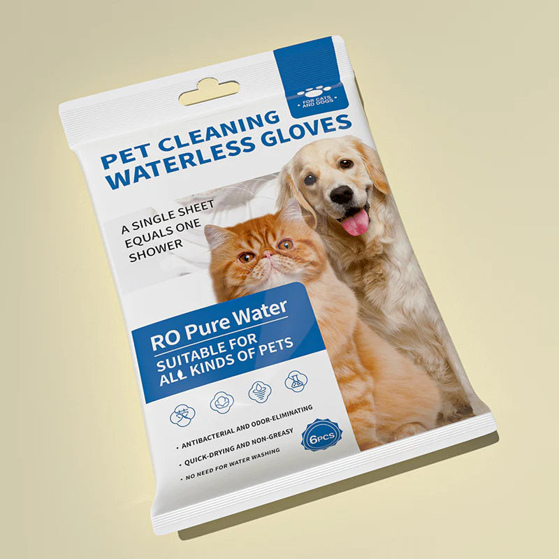 🐾Eldobható kisállattisztító kesztyűk | Öblítésmentes, szagtalanító és gyengéd, öt ujjas kialakítás