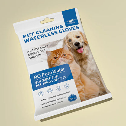 🐾Eldobható kisállattisztító kesztyűk | Öblítésmentes, szagtalanító és gyengéd, öt ujjas kialakítás