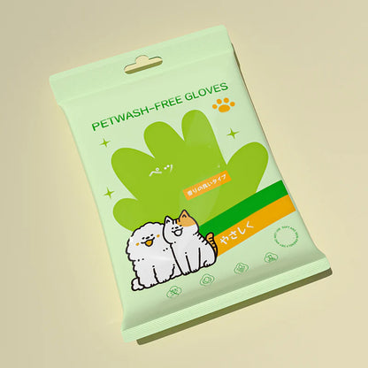 🐾Eldobható kisállattisztító kesztyűk | Öblítésmentes, szagtalanító és gyengéd, öt ujjas kialakítás