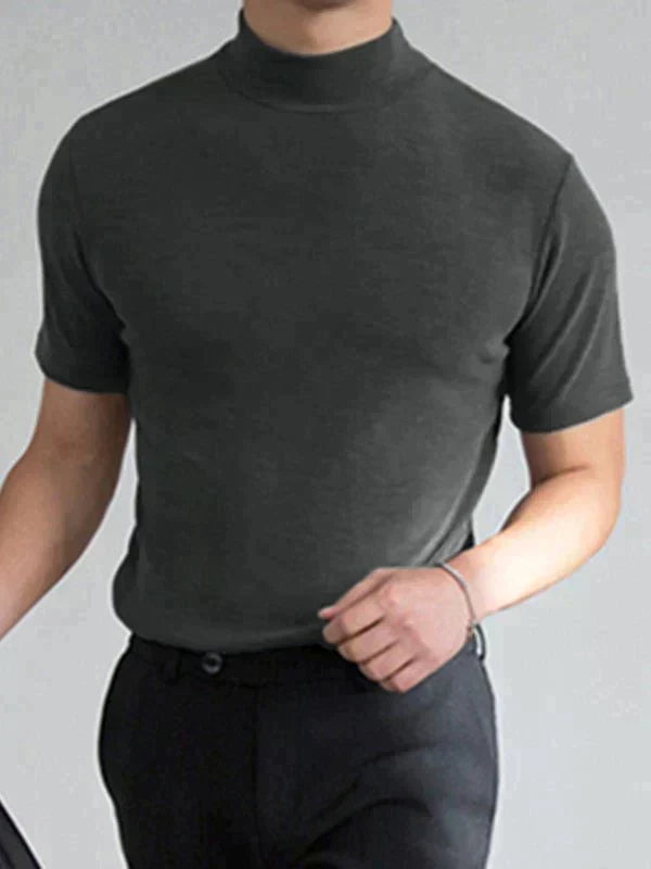 🔥1+1 ingyenes👕 Magas gallér férfi póló🌿 Lélegző anyag – Elegáns mindennapi viselet minden férfinak!