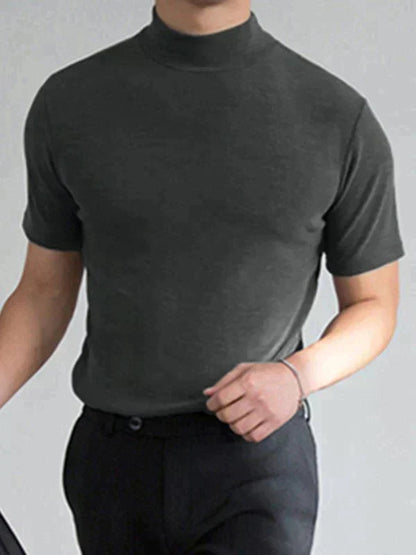 🔥1+1 ingyenes👕 Magas gallér férfi póló🌿 Lélegző anyag – Elegáns mindennapi viselet minden férfinak!