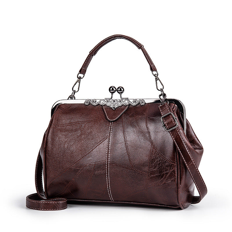 🥇👍Kiváló minőség, sok pozitív értékelés👜 Vintage növényi cserzésű PU táska – Fekete titánkeretes, sokféle hordásmód✨