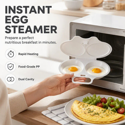 🎁1+1 INGYEN (2 db)🥚⚡ Mikrohullámú sütőbe való tojásfőző – fedéllel és fogantyúval, 3 perc alatt kész, fröccsenés és olaj nélkül 🛡️✨