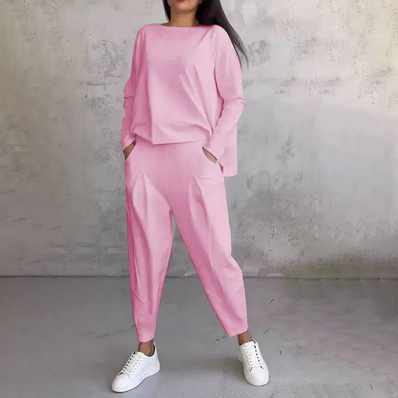 🎁Ingyenes ajándék-📿Gyönyörű nyaklánc💗 Puha, sokoldalú outfit – Otthon és útközben egyformán stílusos!
