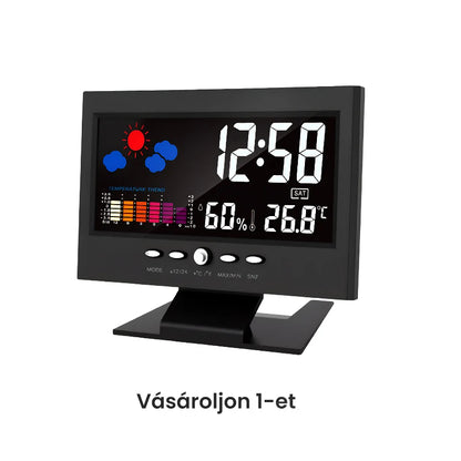 🔥1+1 ingyenes⏰🌤️ Többfunkciós ébresztőóra – idő, időjárás és otthoni kényelem egyben!