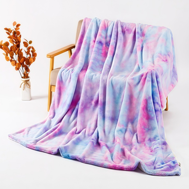 🌈 Élénk tie-dye minta + rendkívül puha plüss szövet🛋️ Minden évszakra alkalmas – Könnyű melegség, mosógépben mosható！