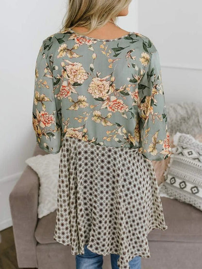 😜50% árcsökkentés 🎁Ingyenes ajándék-📿Gyönyörű nyaklánc🌸 Boho virágmintás sifon kardigán – Könnyű, fodros és sokoldalú nyári stílus!