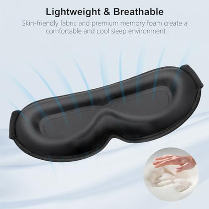 🔥1+1 ingyenes🌙 Kontúrozott memóriahabos szemmaszk😴 3D ergonomikus alvószemmaszk – 100% fényzáró, nyomásmentes kényelem egész évben!