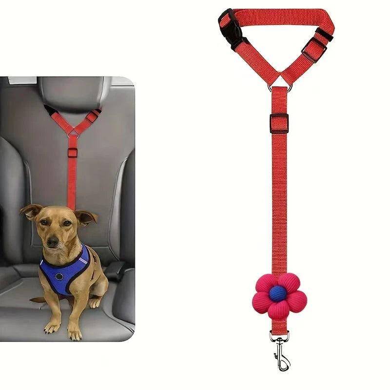 🎁1 vásárol 1 ingyen kap🐕 Kutyás autós biztonsági öv✨ 2 az 1-ben kutya póráz – Állítható hossz, utazáshoz tökéletes！