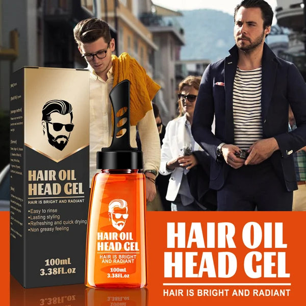 🔥🔥1+2 ingyenes💈2 az 1-ben férfi hajformázó szett 🌿Természetes argánolajos hajgél – Nem zsíros, nem ragad, egész nap friss frizura!