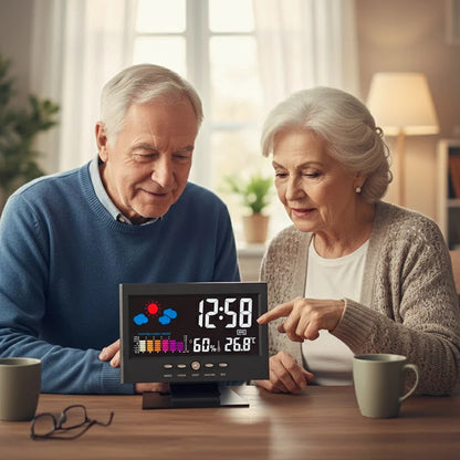 🔥1+1 ingyenes⏰🌤️ Többfunkciós ébresztőóra – idő, időjárás és otthoni kényelem egyben!