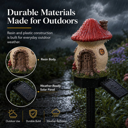 🍄🌞 Napenergiával működik – Időjárásálló, tüskés rögzítés másodpercek alatt – Kábelek és áramköltségek nélkül✨🏡