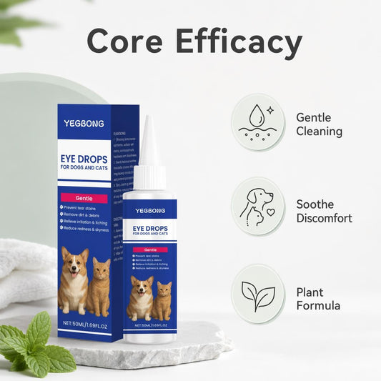 🐕👁️ Kíméletes könnyfolt-tisztító – Mentakivonattal, növényi alapú formulával, macskáknak és kutyáknak! 🐱✨