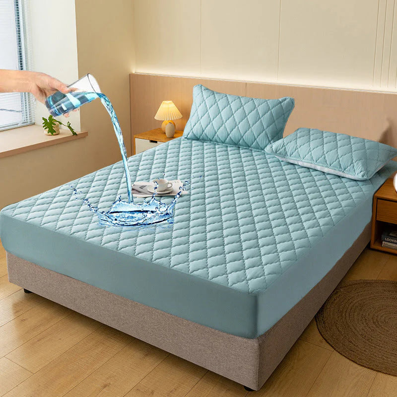 💧 Vízzáró matracvédő készlet🛏️ Párnázott puha matracvédő + párnahuzat – Kényelem és tartósság egyben!