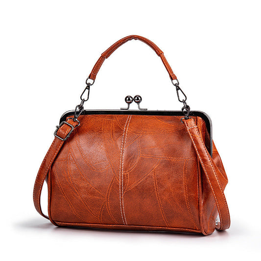 🥇👍Kiváló minőség, sok pozitív értékelés👜 Vintage növényi cserzésű PU táska – Fekete titánkeretes, sokféle hordásmód✨