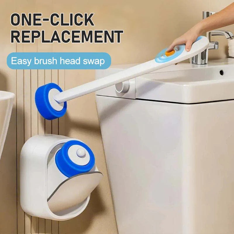 🎁Ingyenes 24 db tisztítóvatta✨Hosszú nyeles higiénikus WC tisztító🚽360° forgó fejű WC-kefe – Előadagolt tisztítószerrel, mélyen tisztít és antibakteriális!