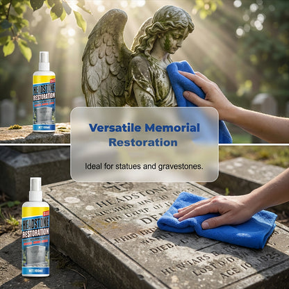 🔥1+1 ingyenes⚰️Kőfelület helyreállító permet🪨Sírkő tisztító és helyreállító spray – Moha, alga és makacs foltok eltávolítása kíméletesen!