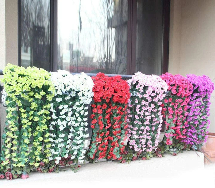 🎁 Tökéletes ajándék minden alkalomra🌸 Függő mű orchidea csokor – Élethű, tartós és romantikus dekoráció!