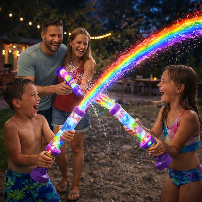 🌈🔫Világos szivárványos LED-es vízipisztoly💧3 egyszerű lépés, szivárgásmentes, gyerekbiztos！