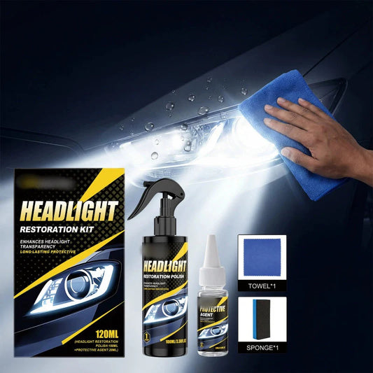 🎁1+1 INGYEN (2 db)🔦 Tartós védőbevonat – Megszünteti a homályosodást, sárgulást és oxidációt – UV és környezeti szennyezők ellen – Biztonságosabb éjszakai vezetés🚗