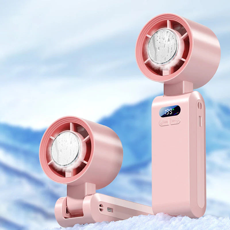 🎉❄️2026-os nyári újdonságok💨 3 az 1-ben hordozható kézi ventilátor jéghűtővel – 199 sebesség, akár 30 óra üzemidő⚡