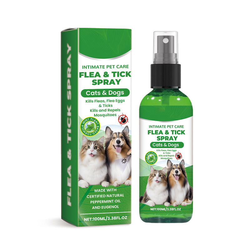 📣🔥1+1 ingyenes🐕🌿 100%-ban természetes bolha- és kullancsirtó spray – Biztonságos kutyáknak és macskáknak! 🐱✨