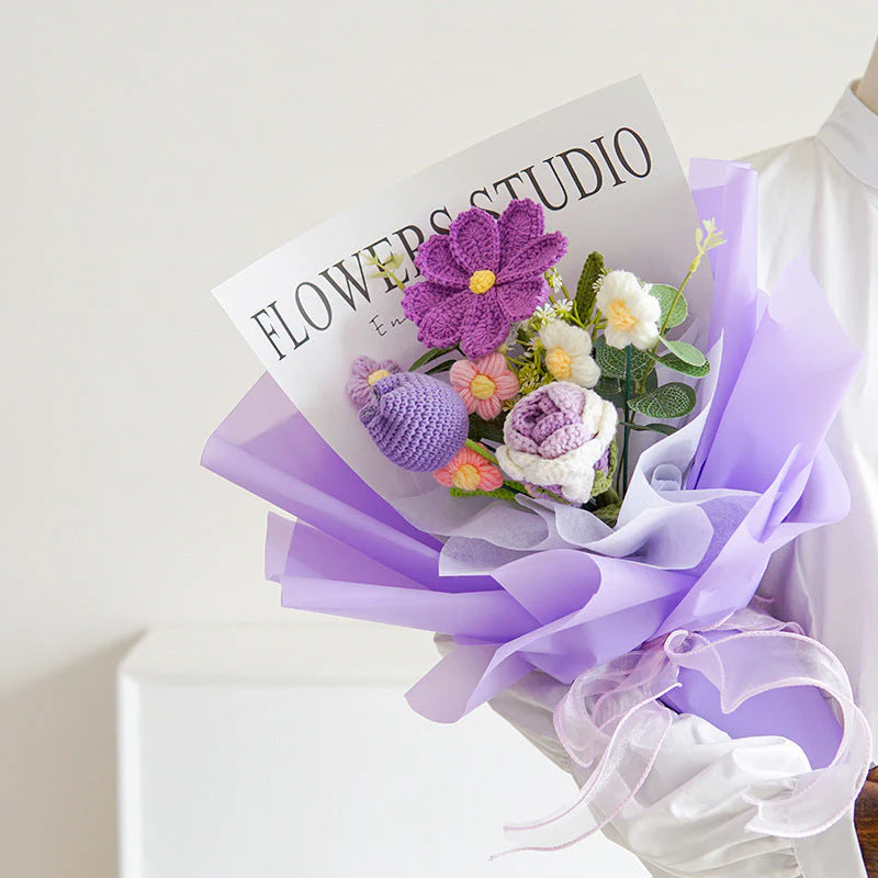 🔥1+1 ingyenes💐 Kézzel horgolt virágcsokor 🎁 Allergiabarát virágajándék – Soha nem hervad, mindig friss!