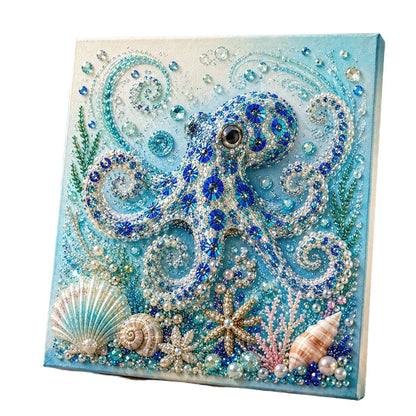 🐚✨ Tengeri élőlények DIY gyöngyfestő készlet – Ragyogó műgyöngyökkel, 8 mintában! 🎨💎